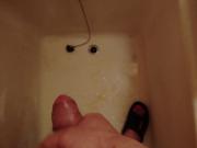 Masturbation of a small foreskin cock