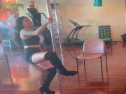 pole dancer in training