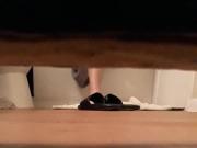 Boy spies on his mom in the bathroom tribute her for