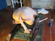 Long dildo fuck