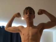 American guy with hot body wanking