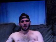 Redneck cowboy sexy dude jerking his huge cock