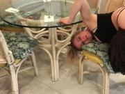 Ex Wife stuck under the table