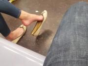 Candid asian lady sexy shoe dangle pt 1