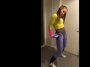 Hot woman in spandex