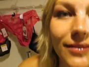 crazy divorced milf loves facial in public changing room