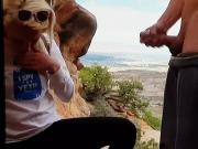 amateur girl gives blowjob in the mountains