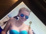 Cum Tribute on a blonde Polish teen in a bikini