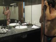 posing in jockstrap