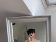 Michigan Twink jerking off in front of the mirror