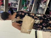 Black grandmother bent over so I could Upskirt her
