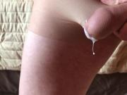 Tan pantyhose jacking
