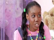 Ebony Teen With Pigtails Fucks White Cock
