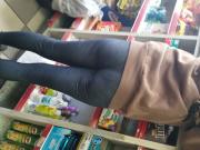Blonde teen in stockings enjoying a large dildo