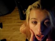 Deep throat choking blonde girlfriend with cock PervyPixie