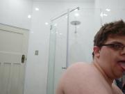 Sucking My Dildo on the Wall