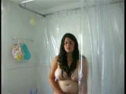 Fat Chubby Ex GF with big tits taking a shower- The BBW GF
