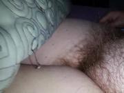a sneaky feel of her tired hairy pussy mound