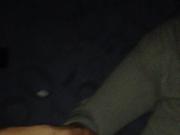 Girlfriend footjob at night