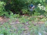 dude is eating a pussy in the forest. Russia, real video