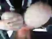 Laura driving with her tits out