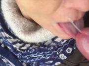 cum in mouth in slo mo