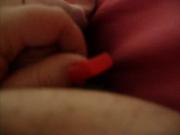 Hot Long Red Nails in action