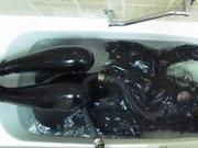 Rubber girl in the bath