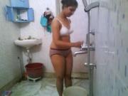 Indian College Babe In Hostel Shower