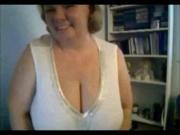 Mature Nancy playing with her boobs on webcam