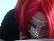 Masked Wife Sucks Cock