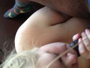 Blonde BBW blowjob test video