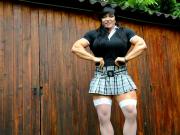 Huge FBB in Schoolgirl Outfit