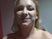 Superhot Blonde chick fucking in toilet