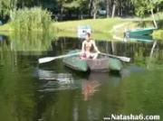 Amateur german Natasha in the boat