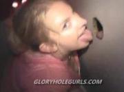 Glorious glory hole blonde ho meets many new cocks