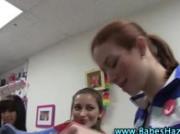 Real amateur college lesbians play with dildos in shower