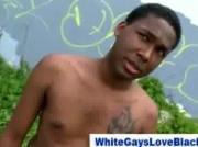 Interracial sex loving black guy want white cock outdoors