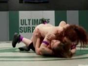 Lesbian wrestling match to see who fucks