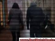 Amateur dutch blonde gives guy a blowjob for money