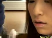 Asain nurse gets mouth full of cum