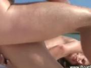 Brunette gets ass slammed