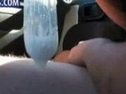 Guy in public gets cum thrown at him