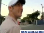 Interracial sex loving black guy wants white cock outdoors