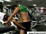Work out in a gym turns into public sex