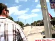 White gay drives through the hood