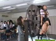 Office girl bondage water wheel