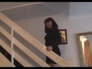 Busty mature with hairy pussy teases