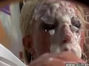 Slimy whore loves the gloryhole