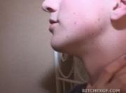 Petite blonde sold to other man by her boyfriend